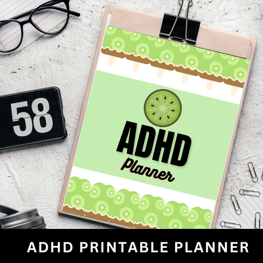 ADHD PRINTABLE PLANNER - The Ultimate Tool for Effective Planning - Wellness & Financial Trackers, Action Plans, Productivity Planners