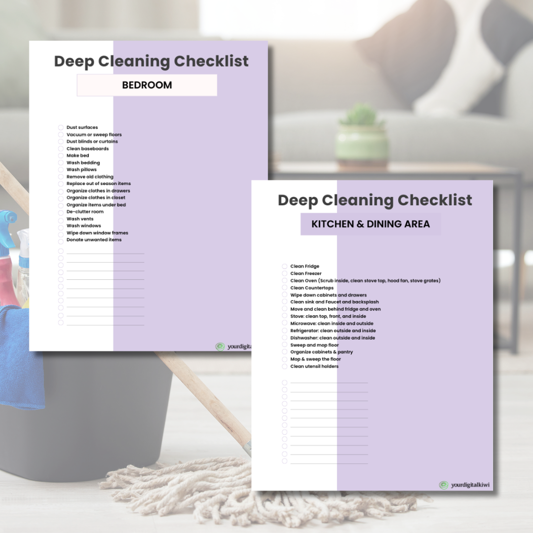EDITABLE DEEP CLEANING CHECKLIST Deep Cleaning Printable Checklist